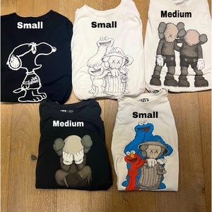 Kaws T-Shirt Haul 3 Small 2 Medium 100 FOR ALL